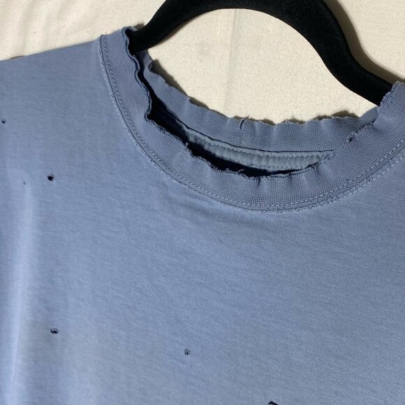 Carhartt Blue Distressed Destroyed Very Worn In Long Sleeve Crew Neck Shirt L - Picture 9 of 16